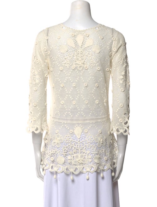 Ralph Lauren Purple Label Lace Pattern V-Neck Tunic