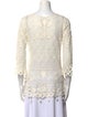 Ralph Lauren Purple Label Lace Pattern V-Neck Tunic