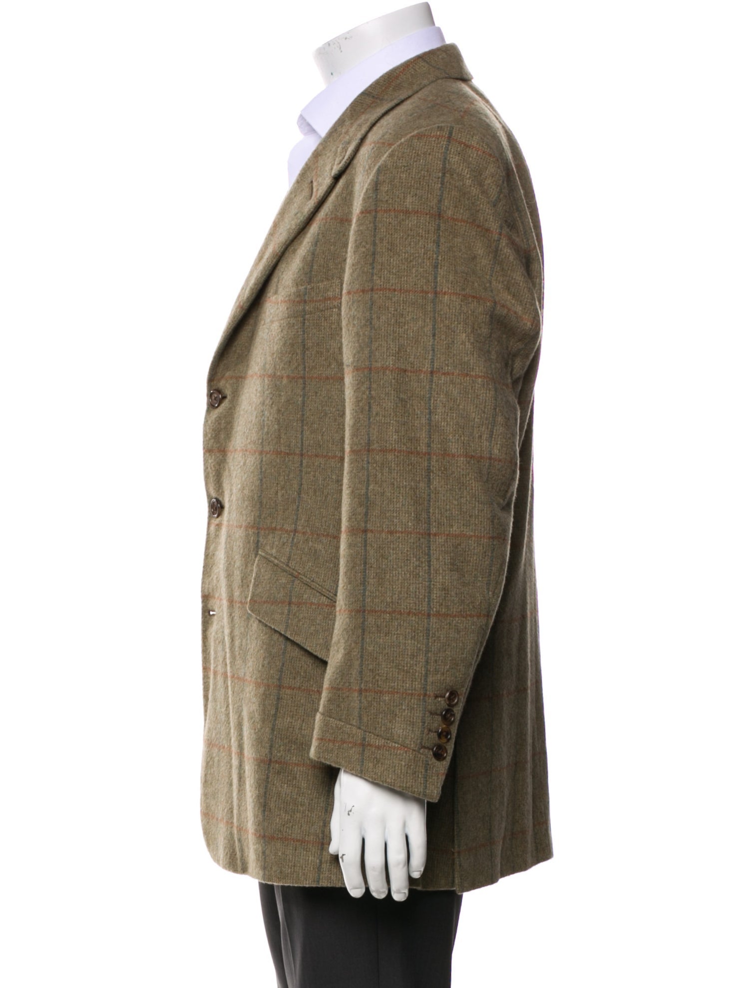 Ralph Lauren Purple Label Cashmere Plaid Print Utility Jacket