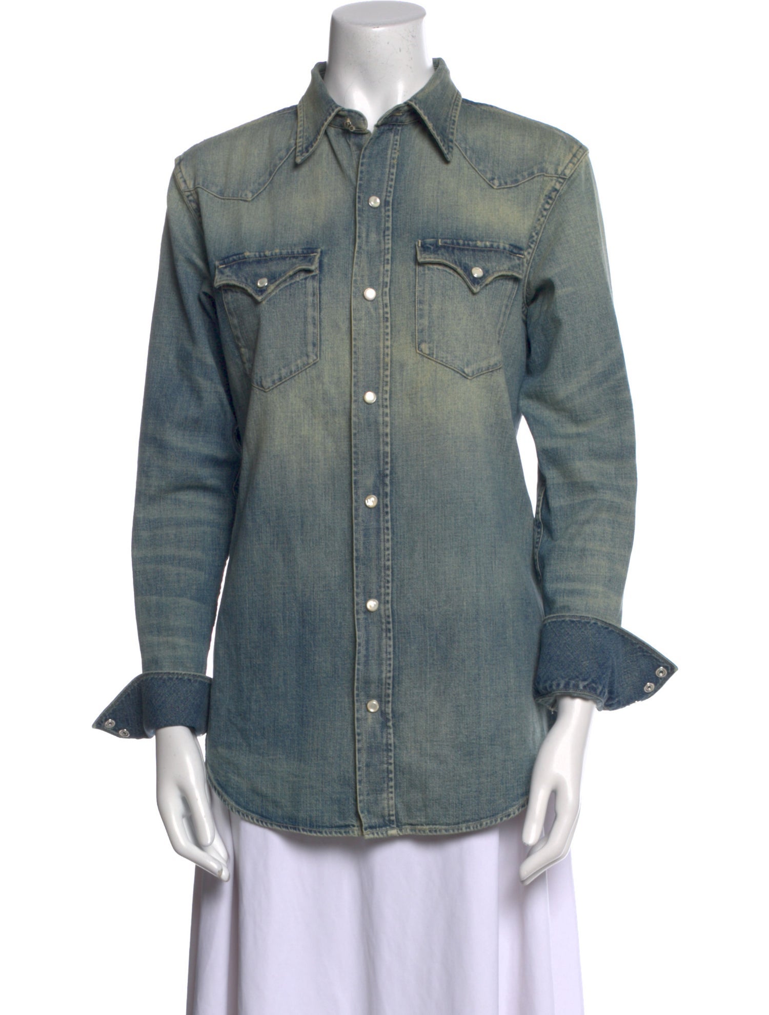 Ralph Lauren Purple Label Long Sleeve Button-Up Top