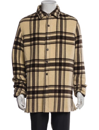 Ralph Lauren Purple Label Wool Plaid Print Trucker Jacket