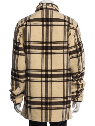 Ralph Lauren Purple Label Wool Plaid Print Trucker Jacket