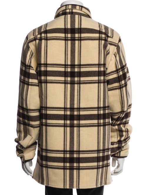 Ralph Lauren Purple Label Wool Plaid Print Trucker Jacket