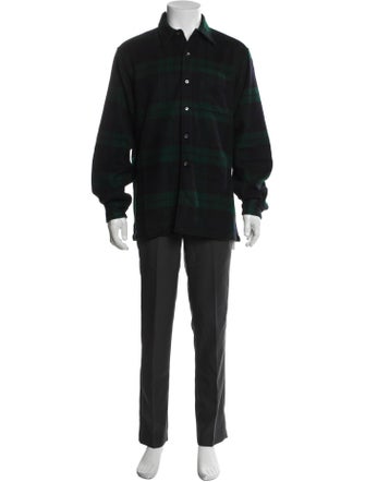 Ralph Lauren Purple Label Cashmere Plaid Print Shirt