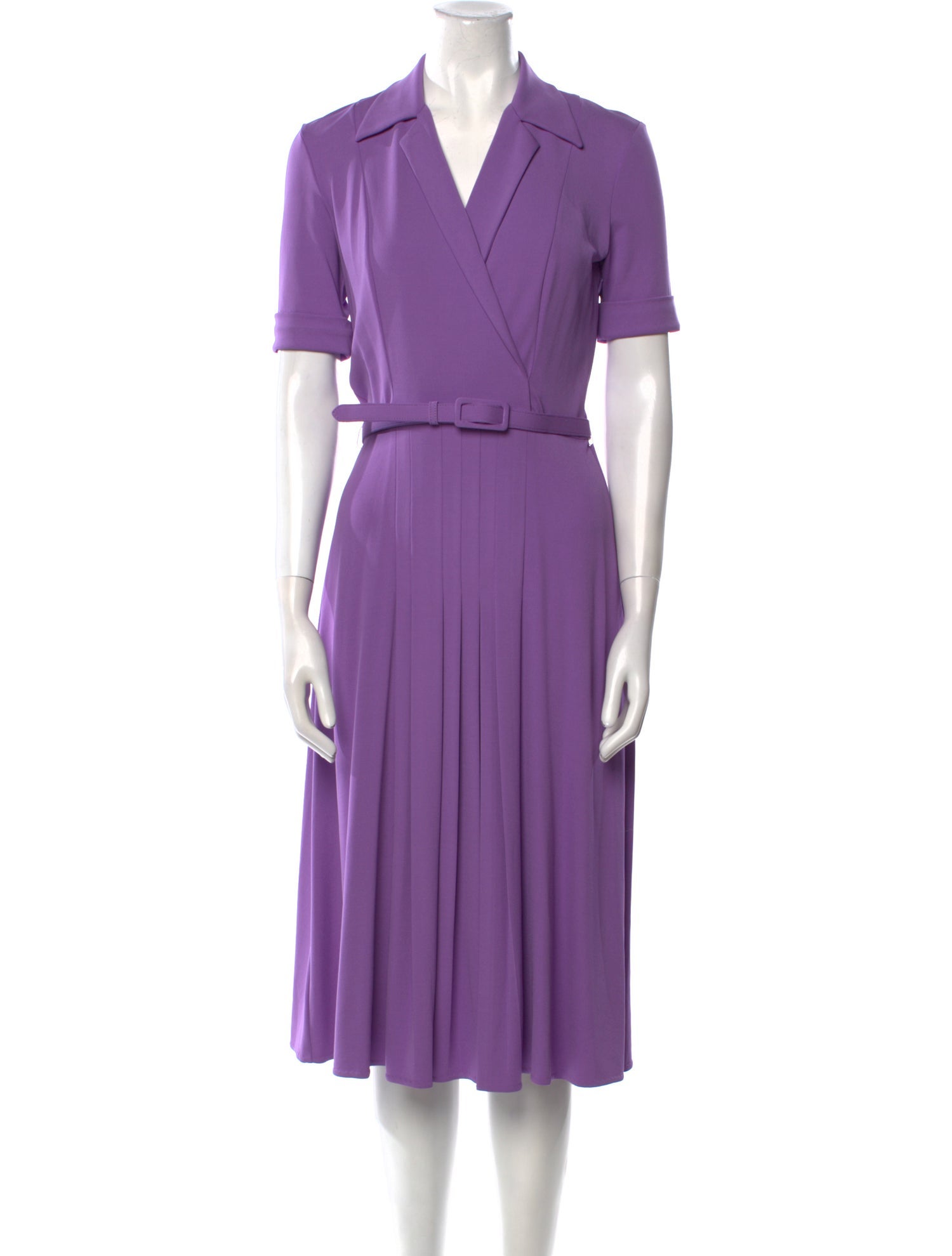 Ralph Lauren Purple Label V-Neck Midi Length Dress