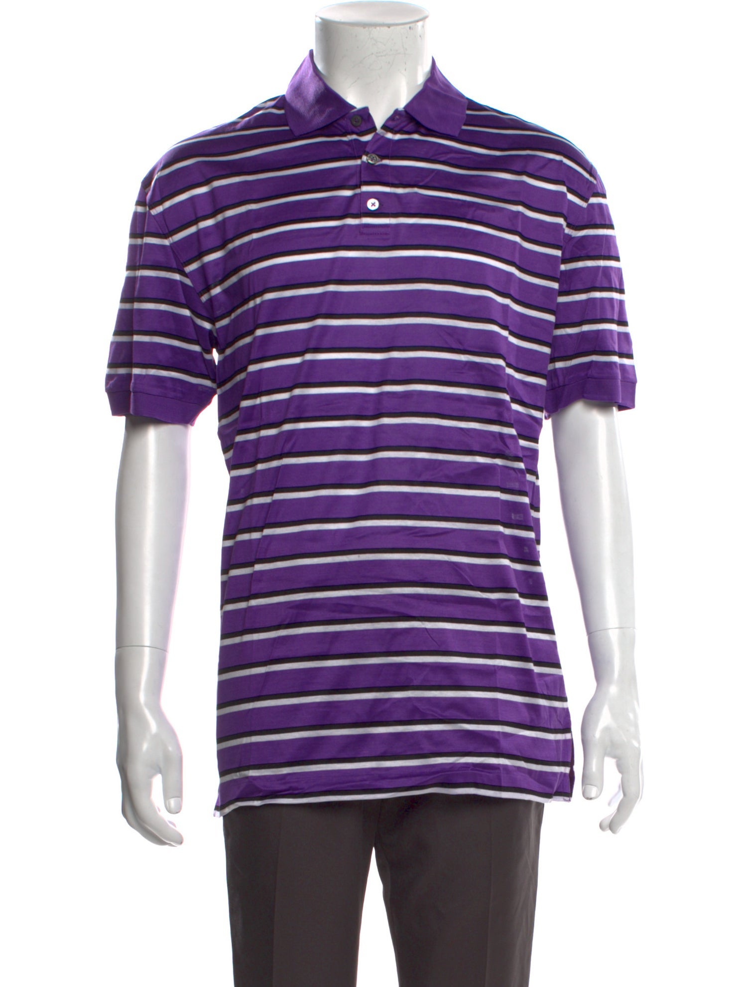 Ralph Lauren Purple Label Striped Collar Polo Shirt w/ Tags
