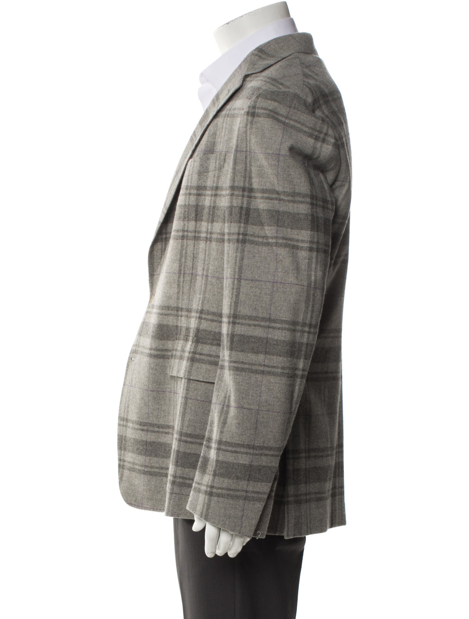 Ralph Lauren Purple Label Plaid Print Blazer