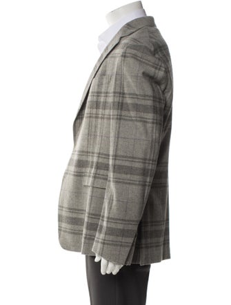 Ralph Lauren Purple Label Plaid Print Blazer