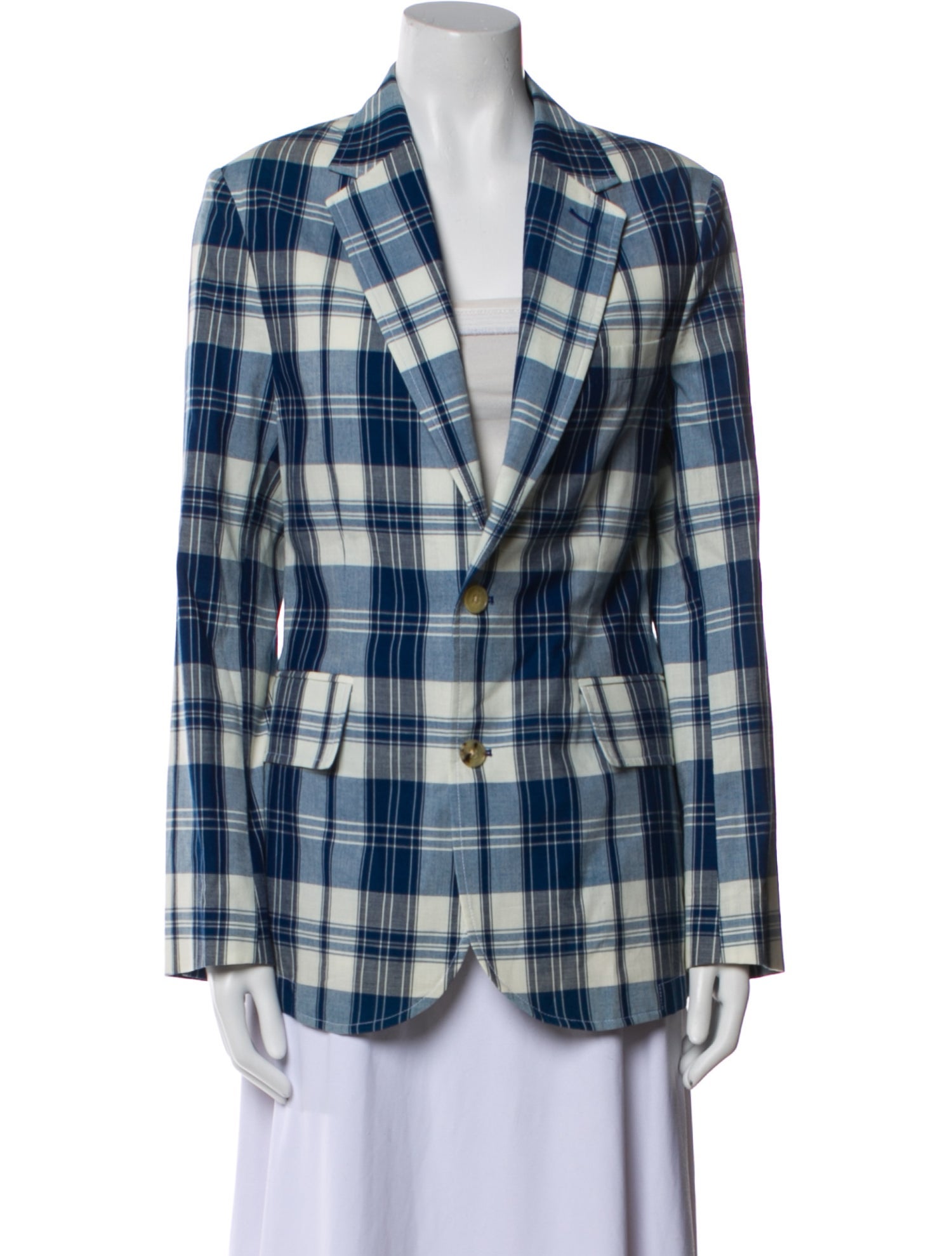 Ralph Lauren Purple Label Plaid Print Blazer