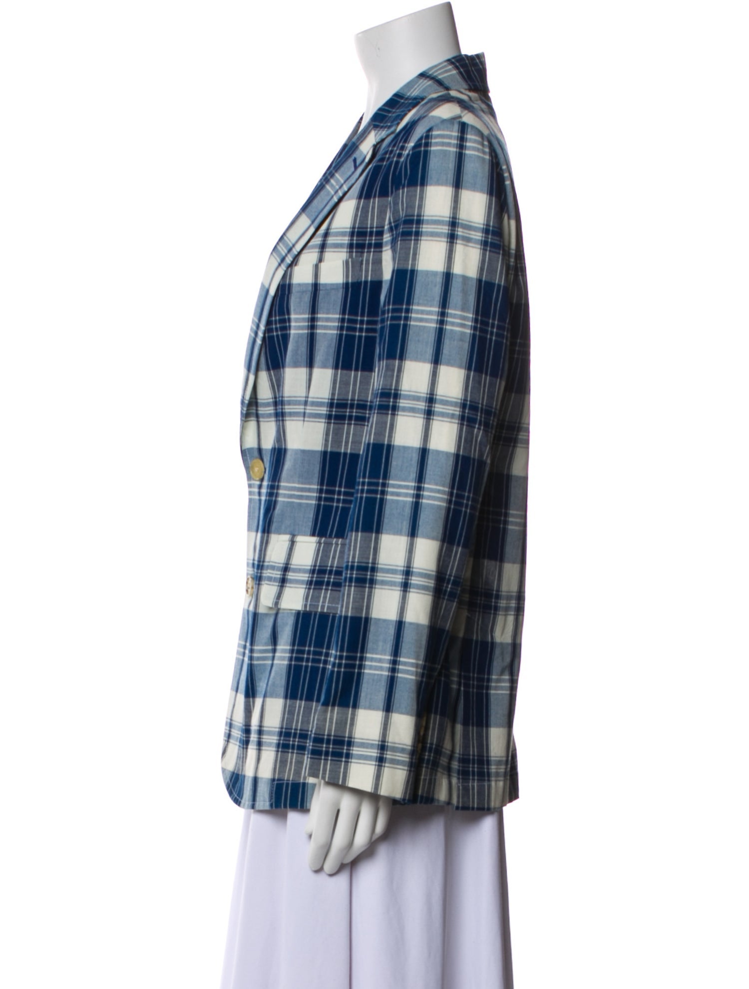 Ralph Lauren Purple Label Plaid Print Blazer