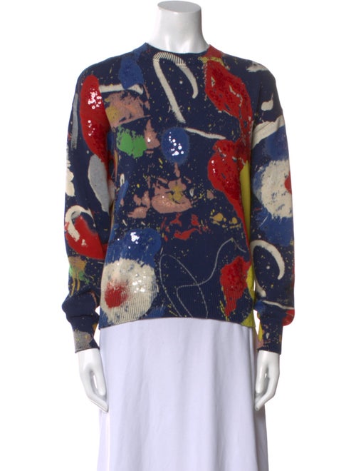 Ralph Lauren Purple Label Floral Print Crew Neck Sweater
