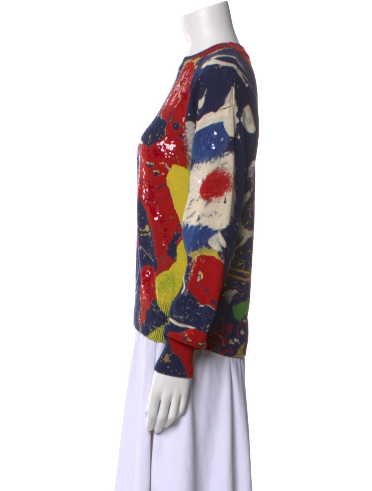 Ralph Lauren Purple Label Floral Print Crew Neck Sweater