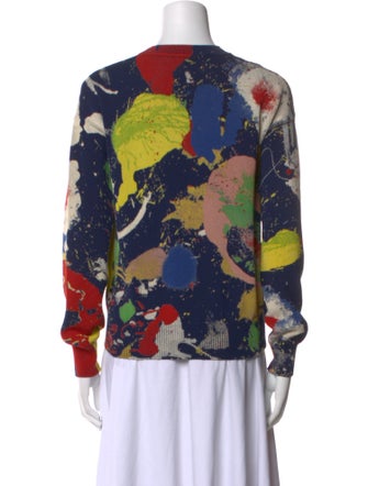 Ralph Lauren Purple Label Floral Print Crew Neck Sweater