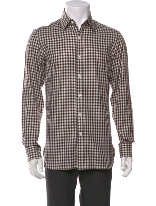 Ralph Lauren Purple Label Plaid Print Long Sleeve Dress Shirt