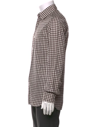 Ralph Lauren Purple Label Plaid Print Long Sleeve Dress Shirt