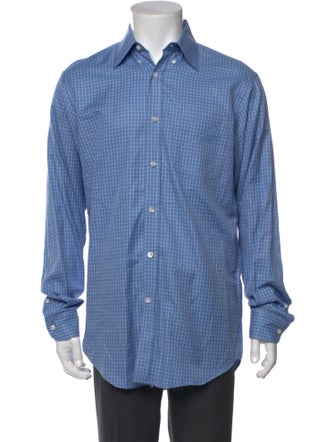 Ralph Lauren Purple Label Plaid Print Long Sleeve Shirt