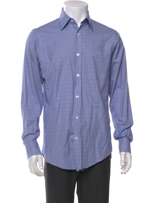 Ralph Lauren Purple Label Plaid Print Long Sleeve Dress Shirt