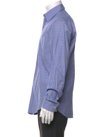 Ralph Lauren Purple Label Plaid Print Long Sleeve Dress Shirt