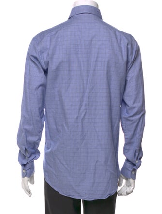 Ralph Lauren Purple Label Plaid Print Long Sleeve Dress Shirt