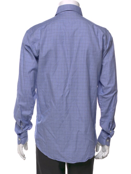 Ralph Lauren Purple Label Plaid Print Long Sleeve Dress Shirt