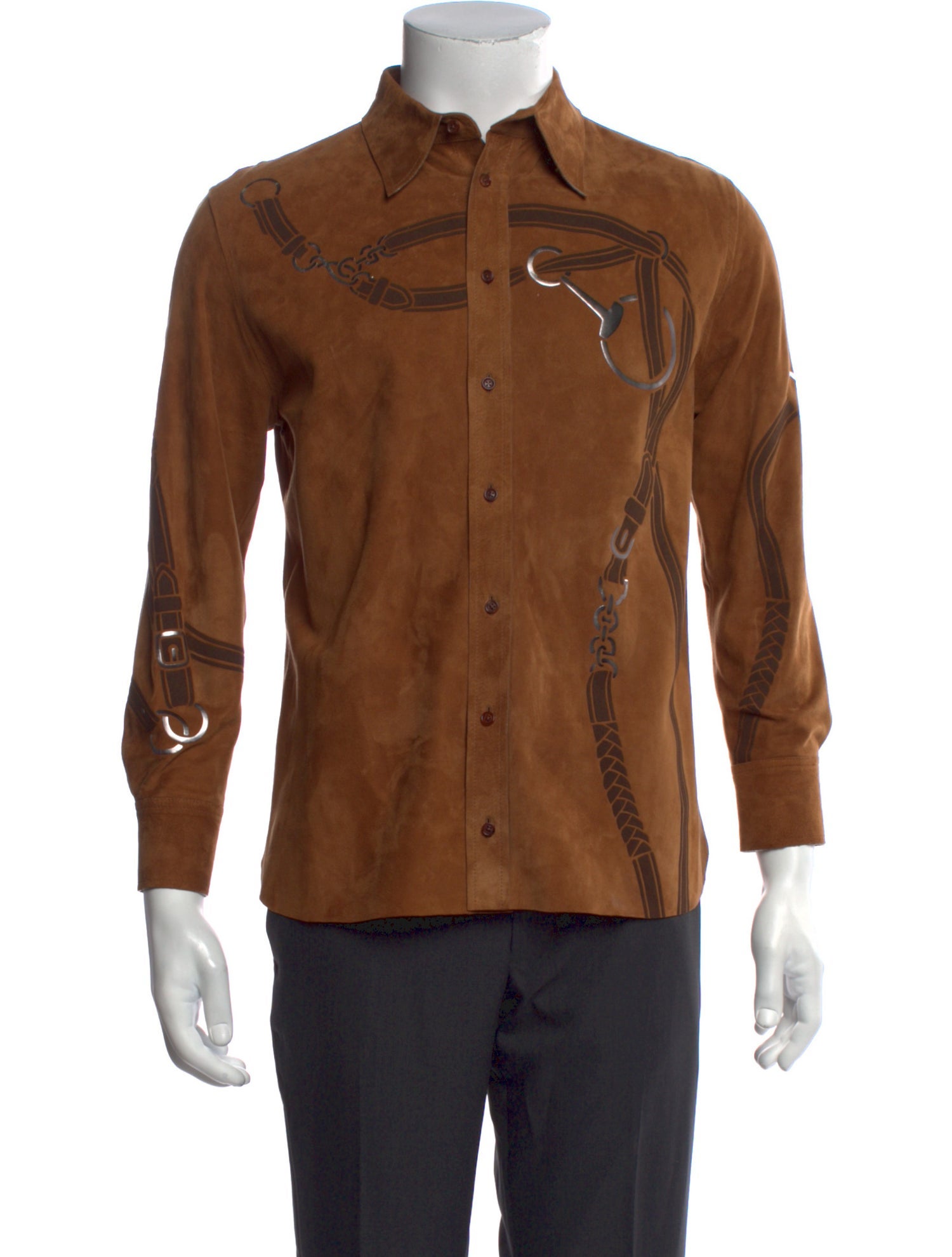 Ralph Lauren Purple Label Suede Long Sleeve Shirt