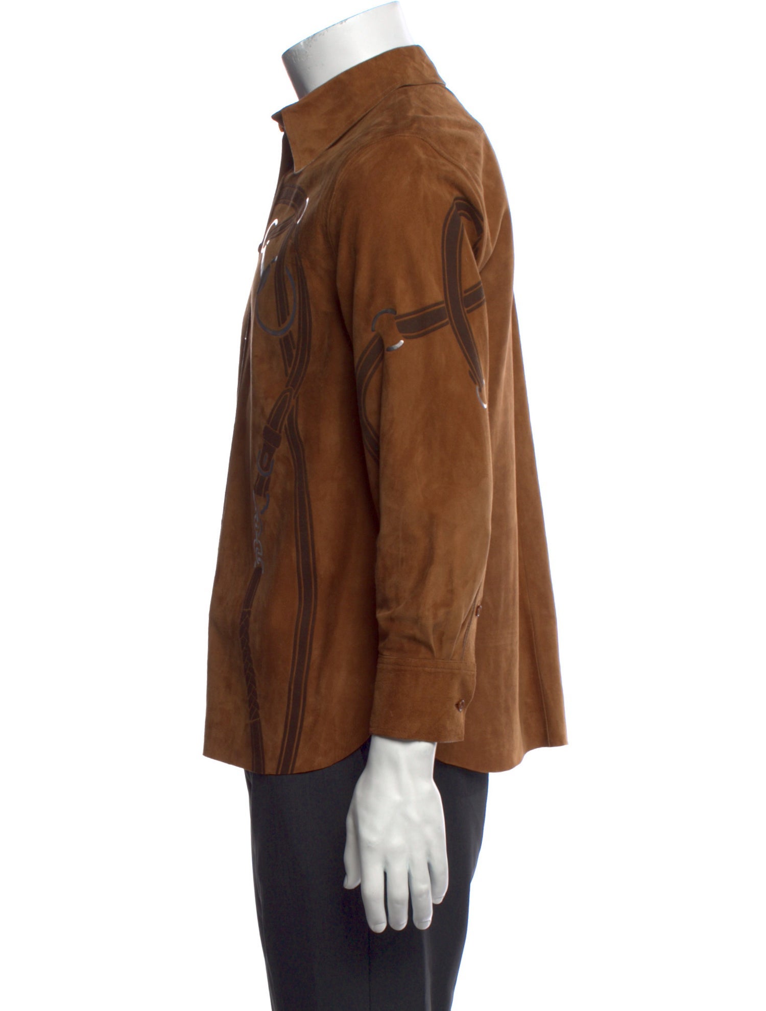 Ralph Lauren Purple Label Suede Long Sleeve Shirt