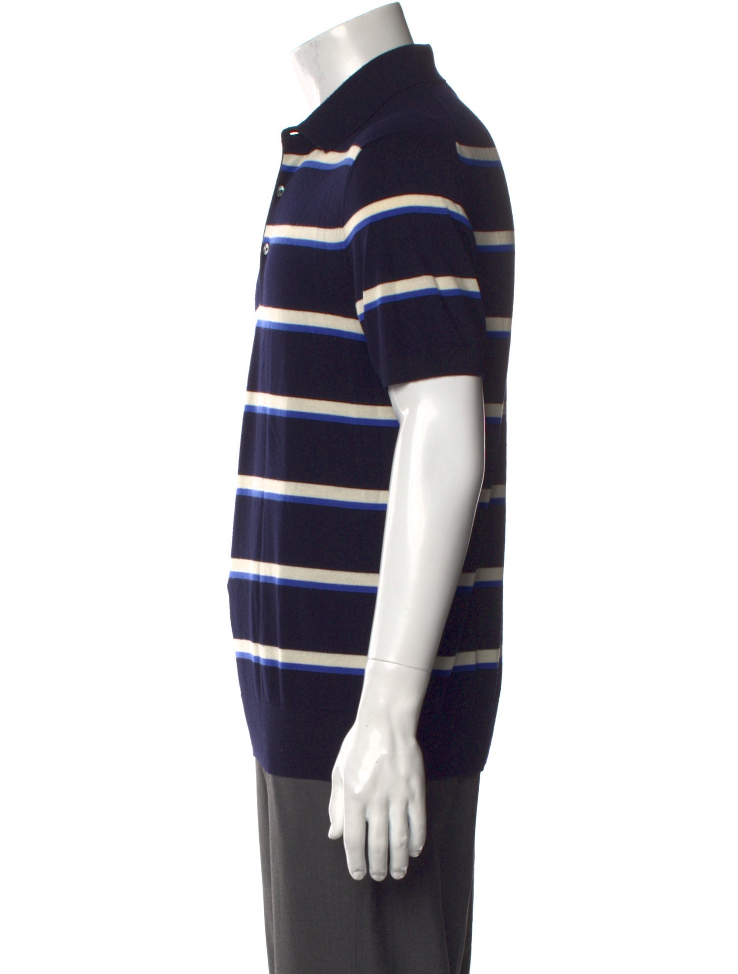 Ralph Lauren Purple Label Striped Crew Neck Polo Shirt
