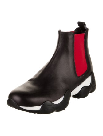 Ralph Lauren Purple Label Leather Colorblock Pattern Chelsea Boots