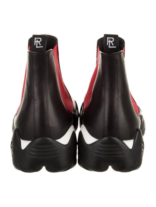 Ralph Lauren Purple Label Leather Colorblock Pattern Chelsea Boots