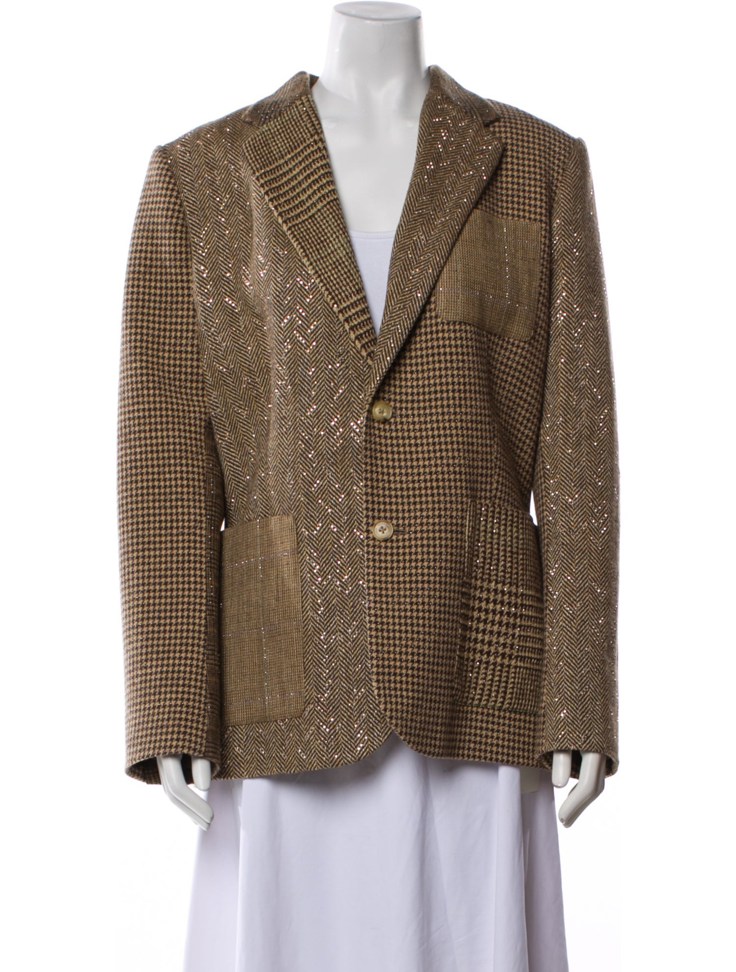 Ralph Lauren Purple Label Silk Plaid Print Blazer