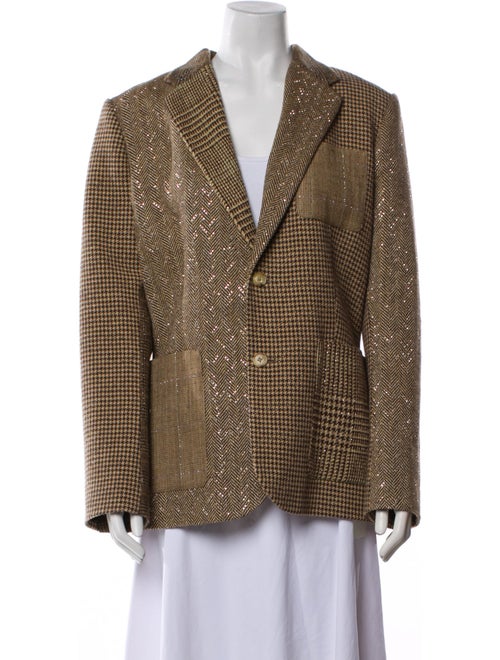 Ralph Lauren Purple Label Silk Plaid Print Blazer