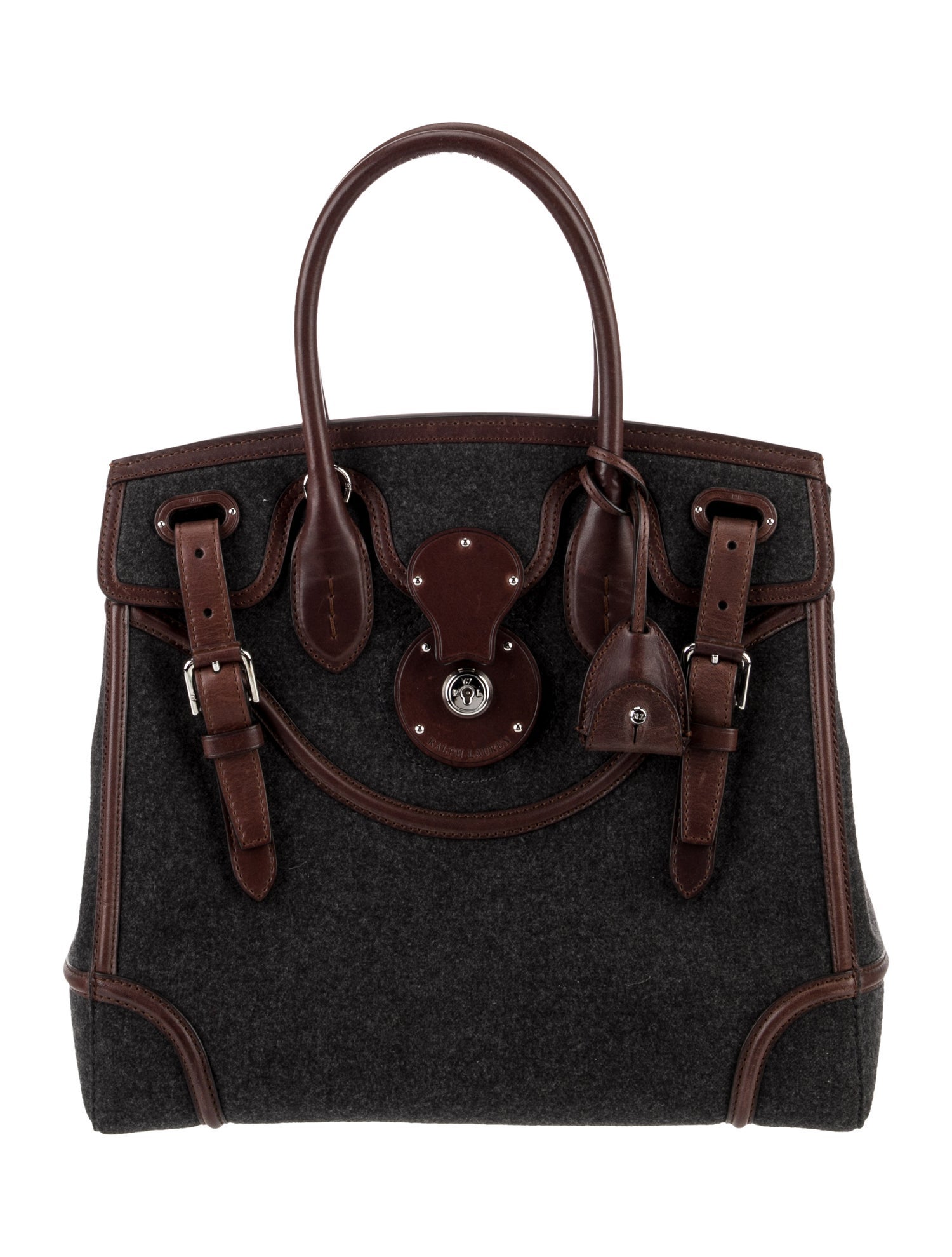 Ralph Lauren Purple Label Wool Top Handle Bag