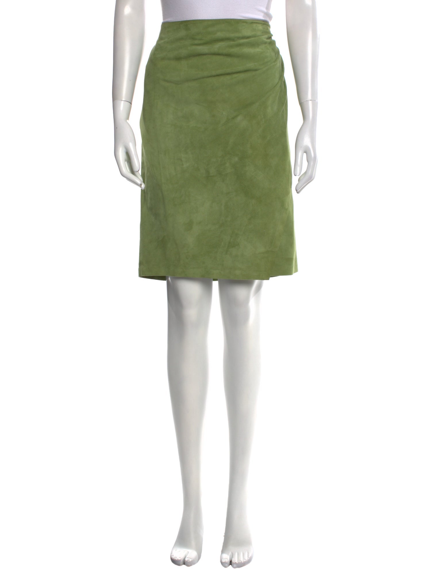 Ralph Lauren Purple Label Suede Knee-Length Skirt