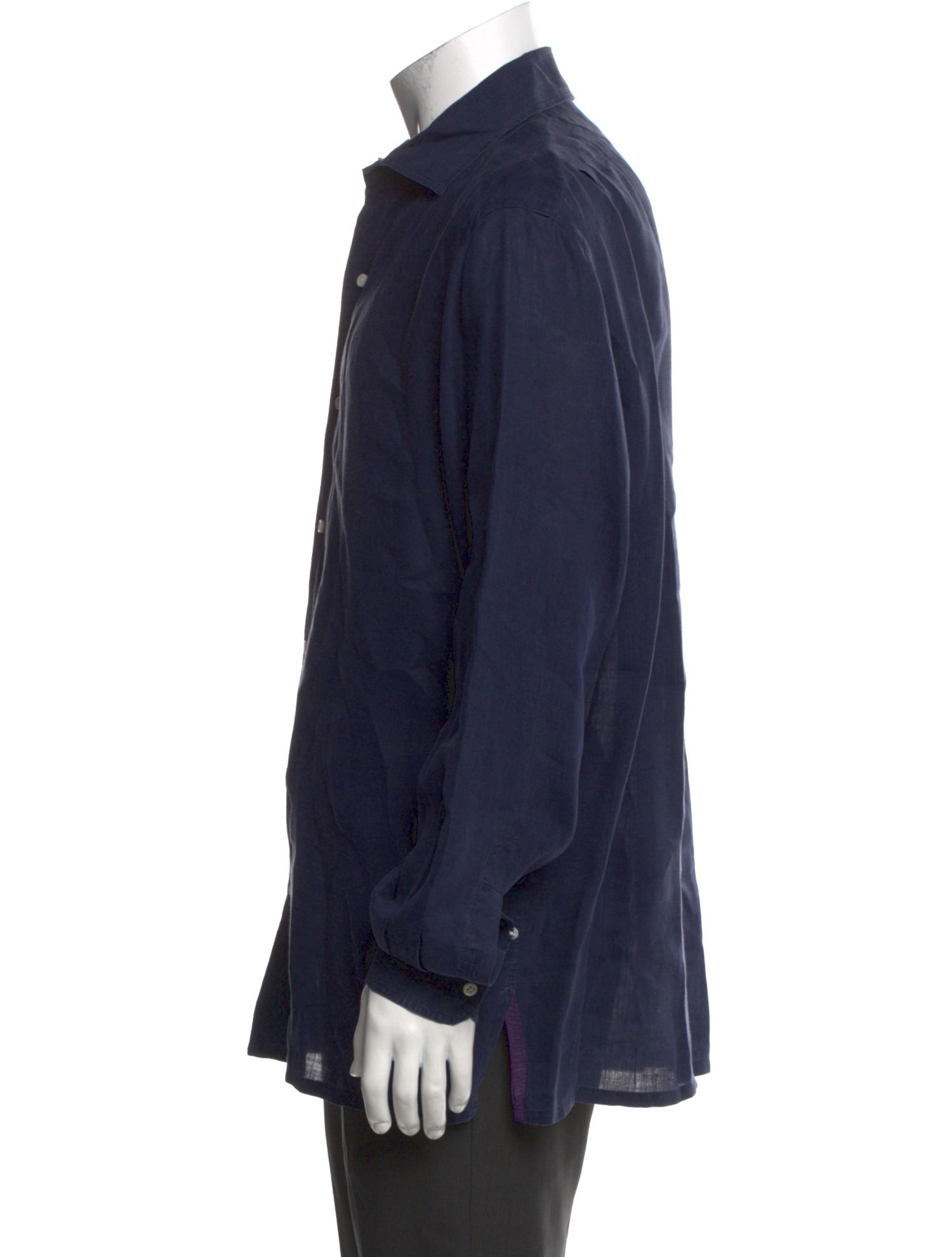 Ralph Lauren Purple Label Linen Long Sleeve Dress Shirt