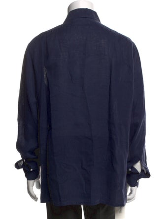 Ralph Lauren Purple Label Linen Long Sleeve Dress Shirt