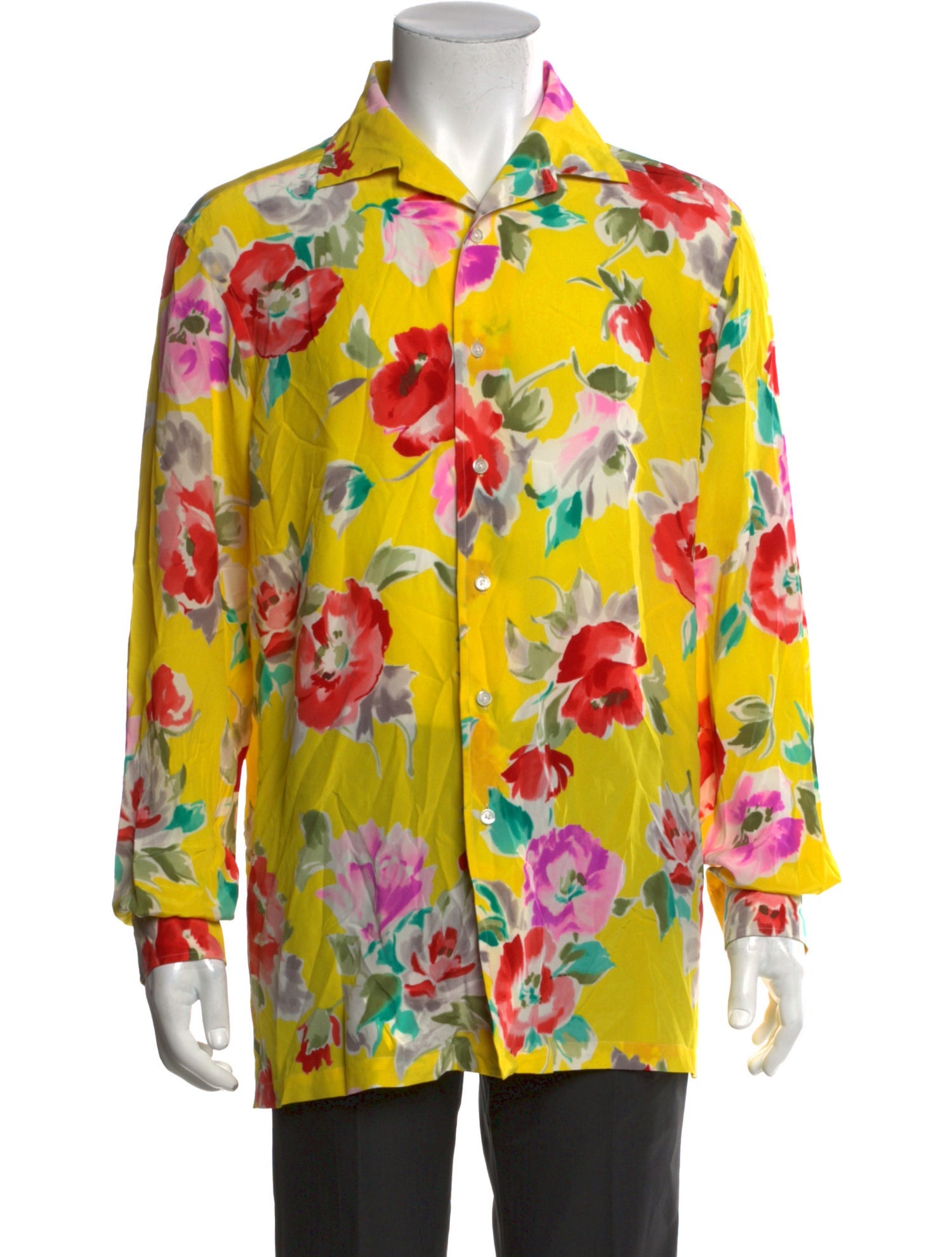 Ralph Lauren Purple Label Silk Floral Print Shirt