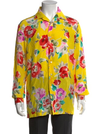 Ralph Lauren Purple Label Silk Floral Print Shirt