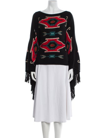 Ralph Lauren Purple Label Silk Graphic Print Sweater