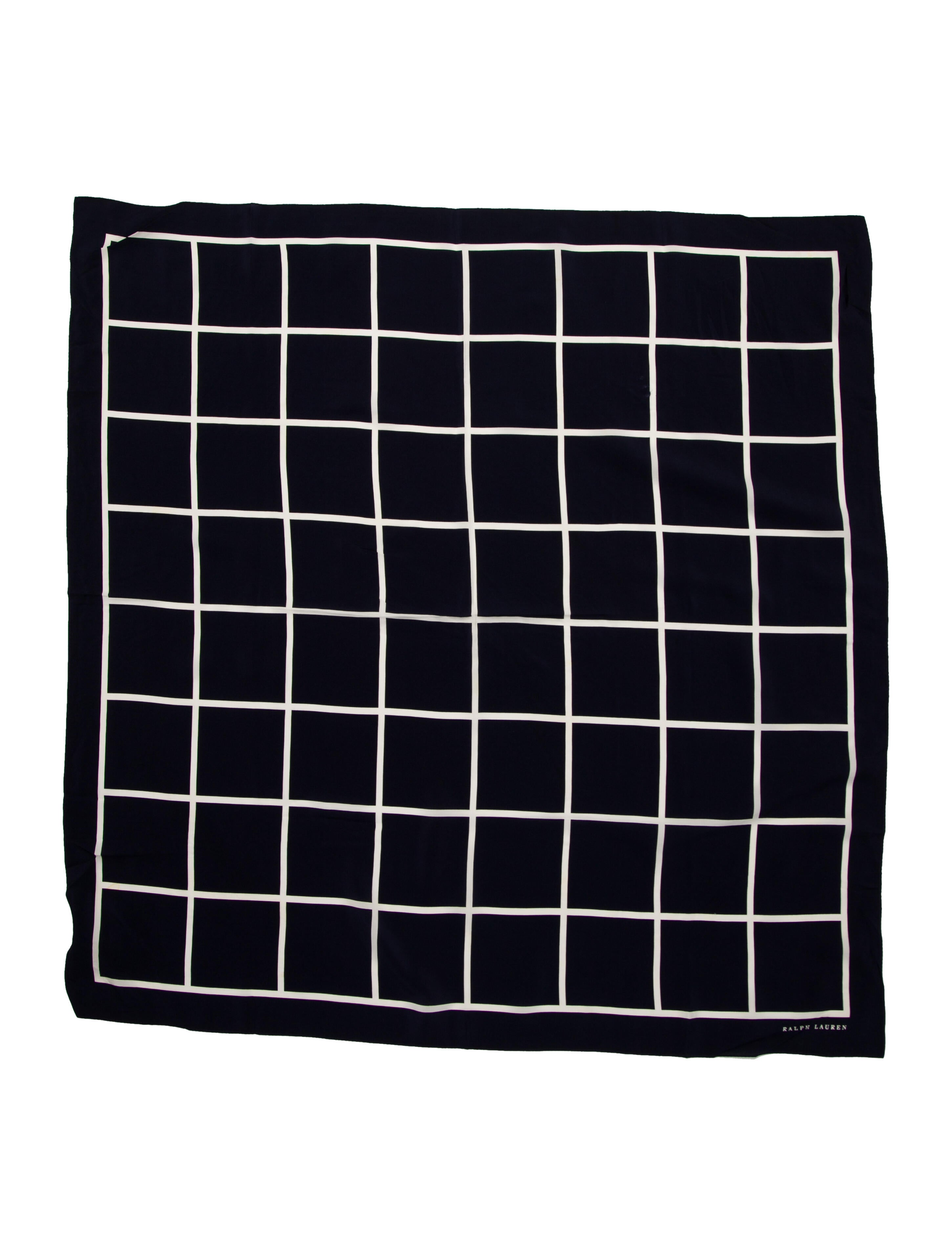 Ralph Lauren Purple Label Silk Plaid Print Scarf