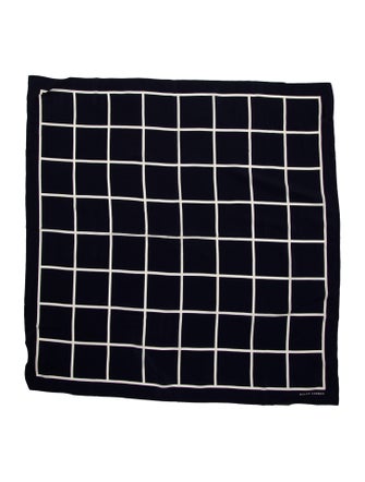Ralph Lauren Purple Label Silk Plaid Print Scarf