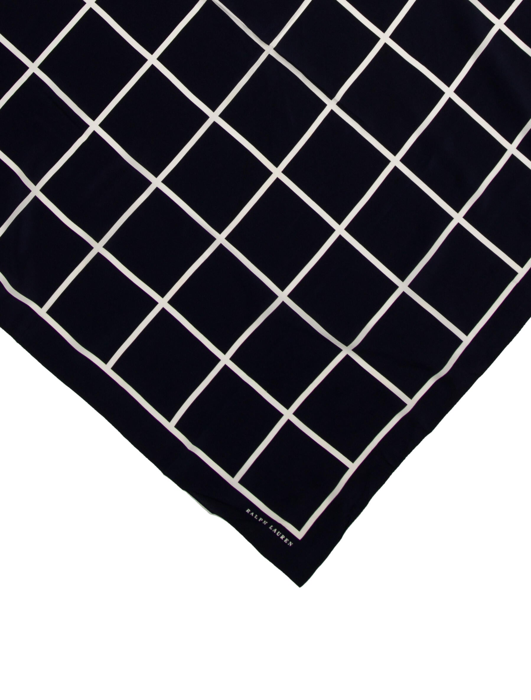 Ralph Lauren Purple Label Silk Plaid Print Scarf