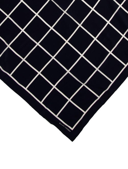 Ralph Lauren Purple Label Silk Plaid Print Scarf