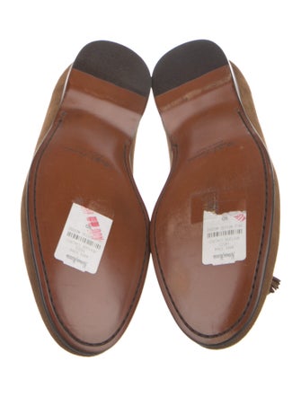 Ralph Lauren Purple Label Suede Bow Accents Loafers