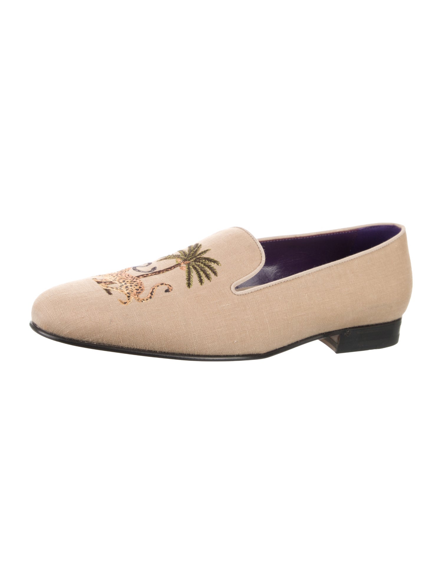 Ralph Lauren Purple Label Embroidered Accent Loafers