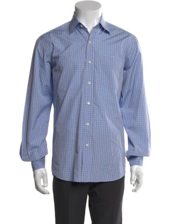 Ralph Lauren Purple Label Plaid Print Long Sleeve Shirt
