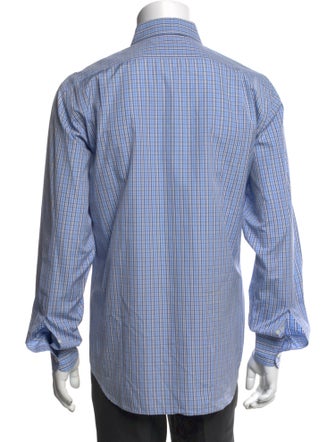 Ralph Lauren Purple Label Plaid Print Long Sleeve Shirt