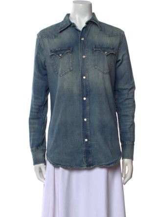 Ralph Lauren Purple Label Long Sleeve Button-Up Top