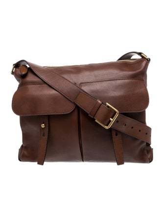 Ralph Lauren Purple Label Leather Messenger Bag