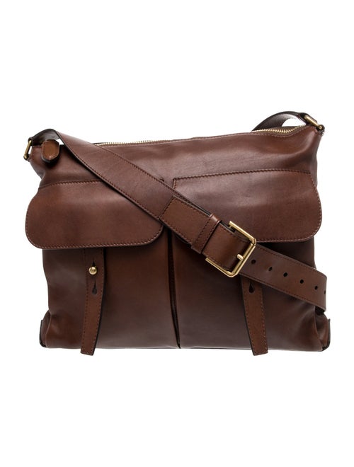 Ralph Lauren Purple Label Leather Messenger Bag