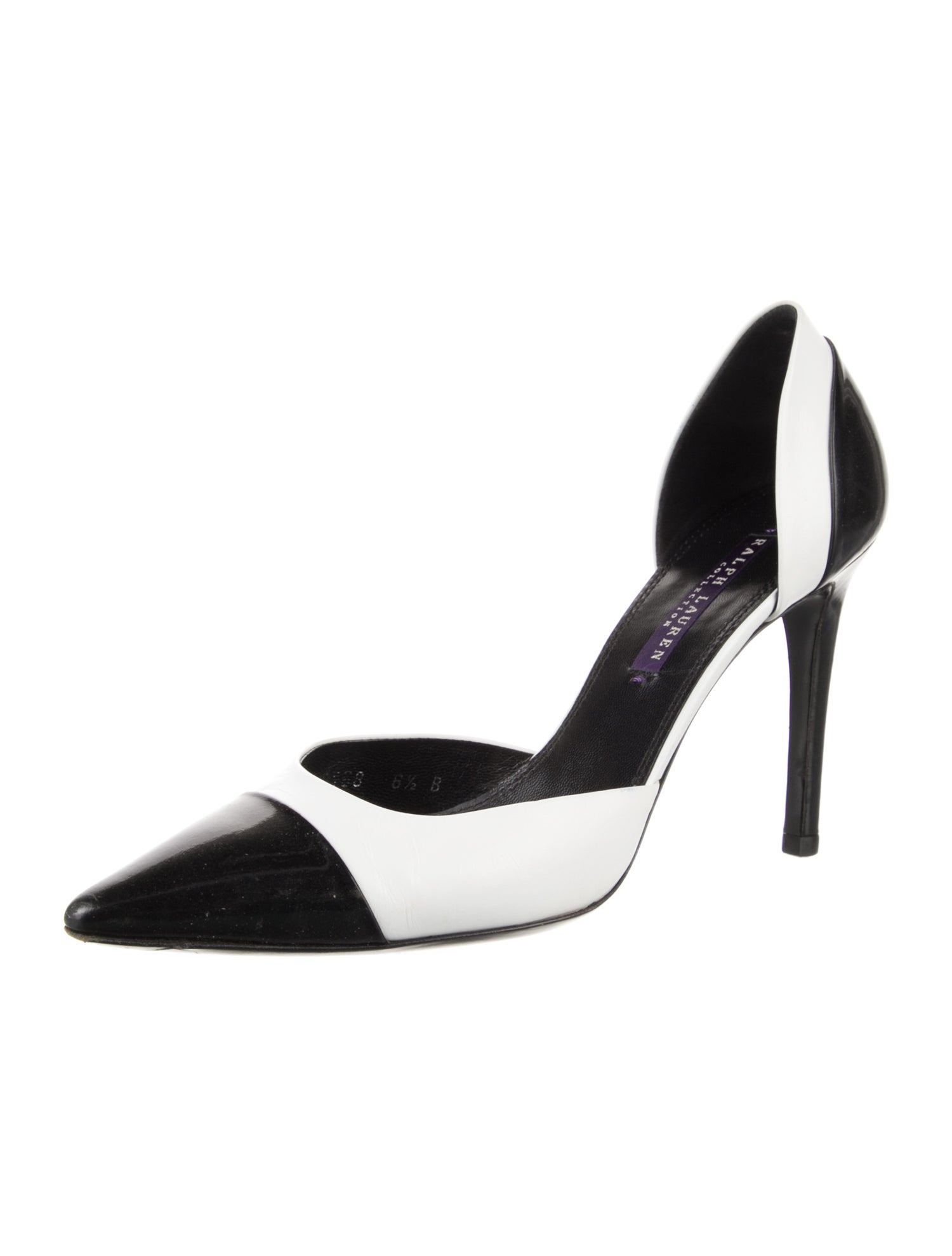 Ralph Lauren Purple Label Patent Leather Colorblock Pattern D'Orsay Pumps